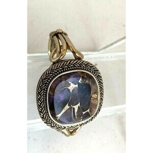 Studio Barse Mohave Amethyst Brass Openwork Cuff Bracelet Clover